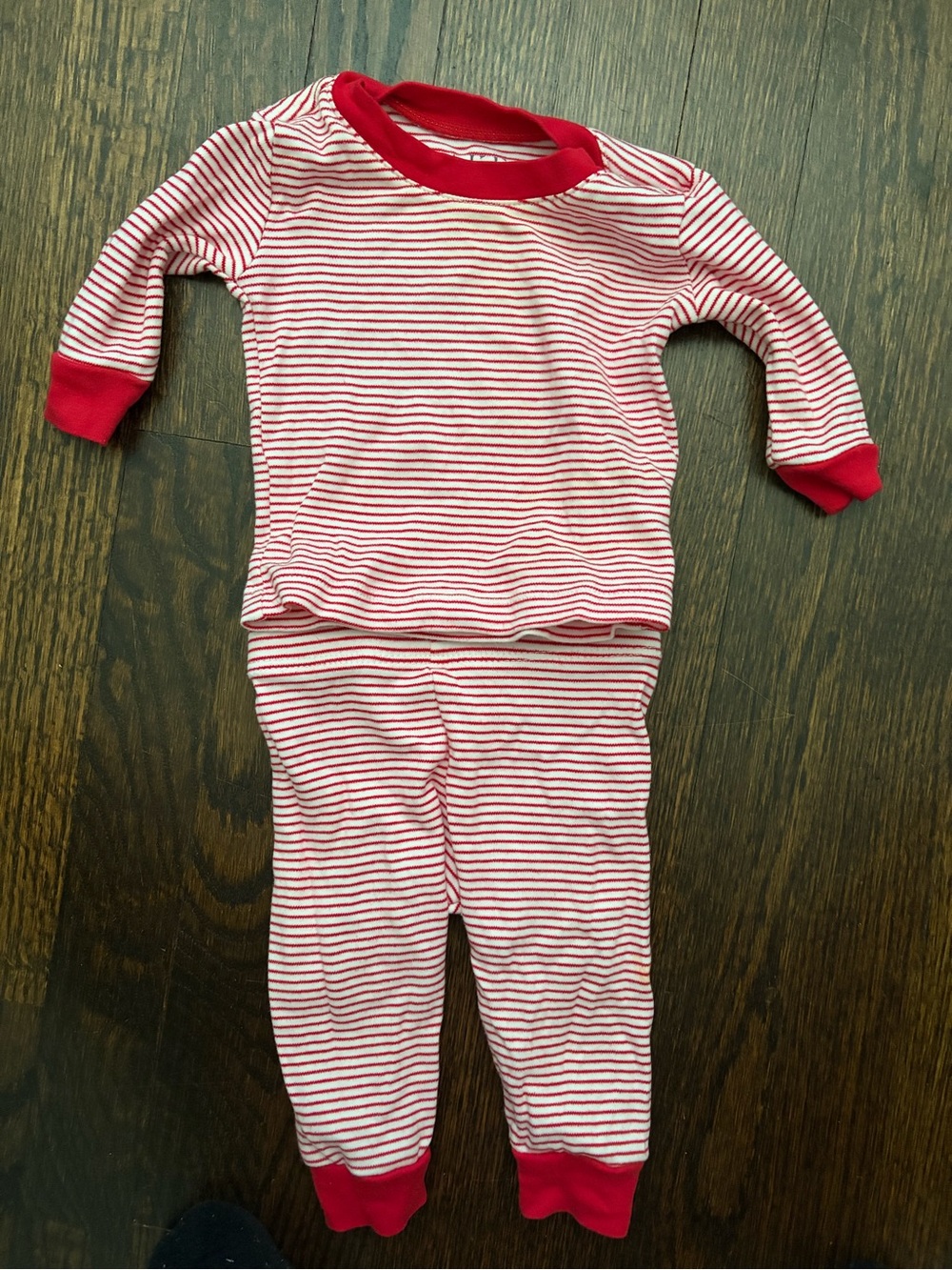 Lake red striped pima cotton baby pajamas